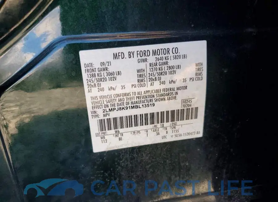 2LMPJ8K91MBL13519# 13