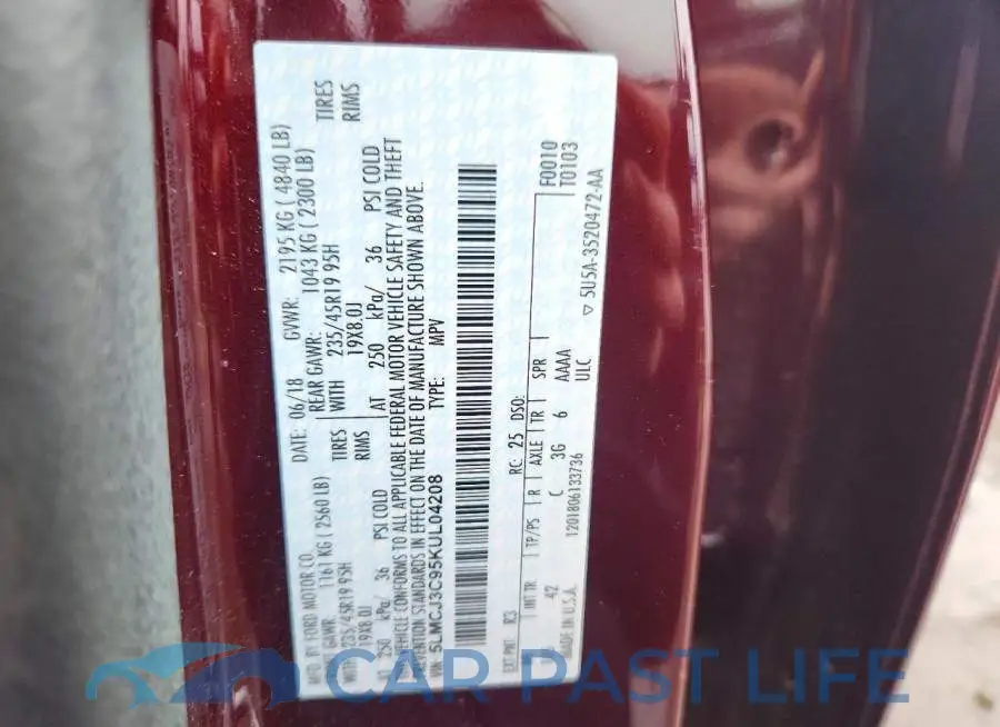 5LMCJ3C95KUL04208# 13