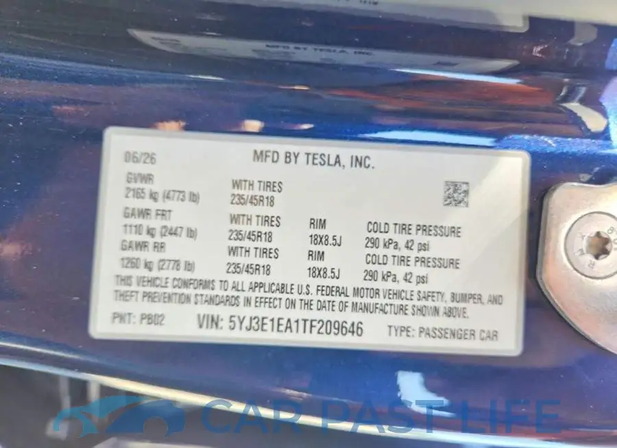 5YJ3E1EA1TF209646# 13