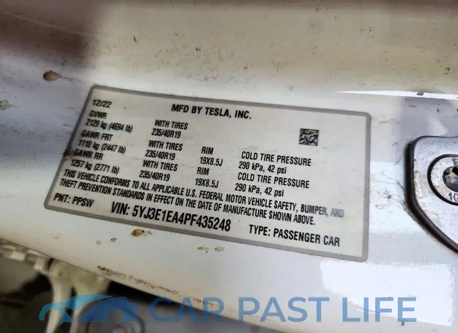 5YJ3E1EA4PF435248# 12