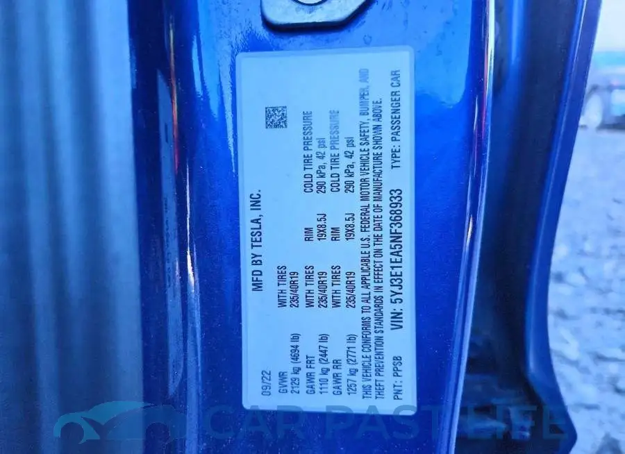 5YJ3E1EA5NF368933# 12