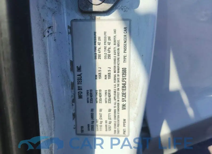 5YJ3E1EB4LF513580# 12