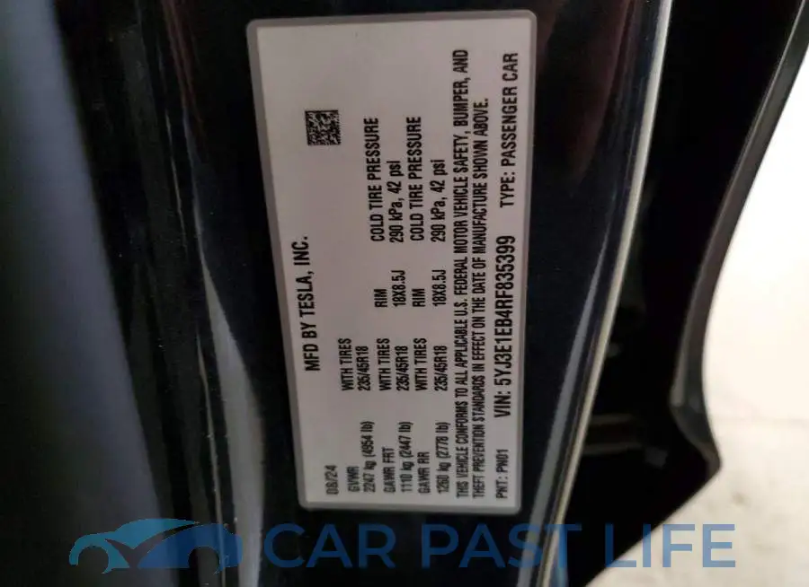 5YJ3E1EB4RF835399# 12