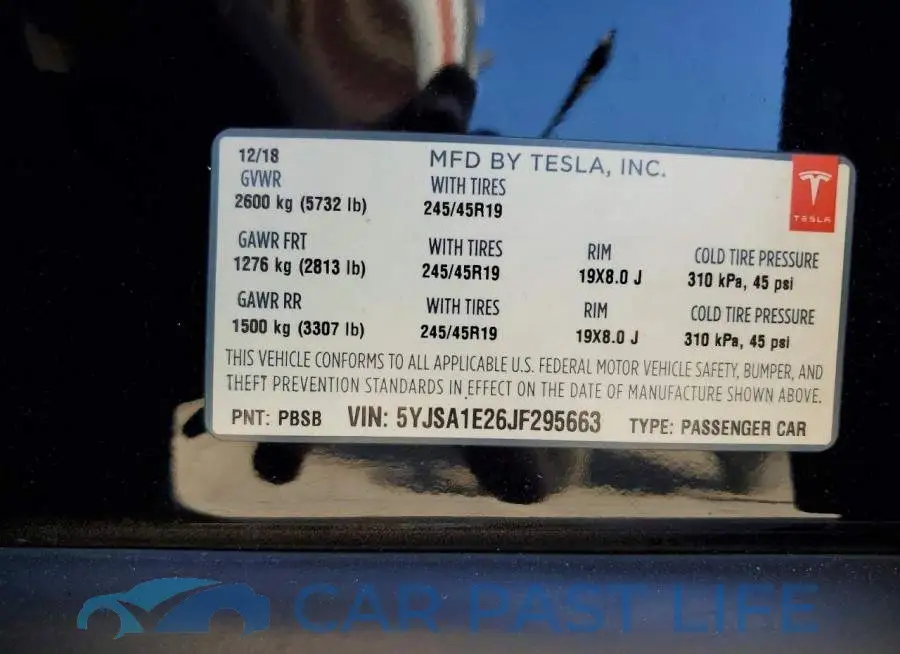 5YJSA1E26JF295663# 12