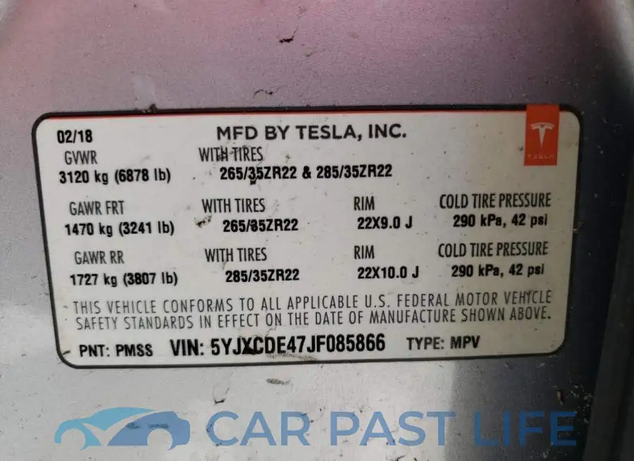 5YJXCDE47JF085866# 13