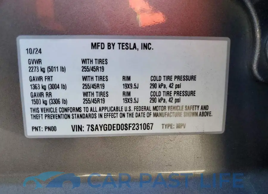 7SAYGDED0SF231067# 13
