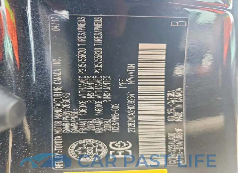 2T2BZMCA2HC092641# 13