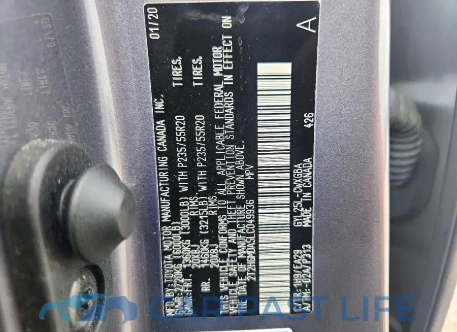 2T2HGMDA5LC049936# 12