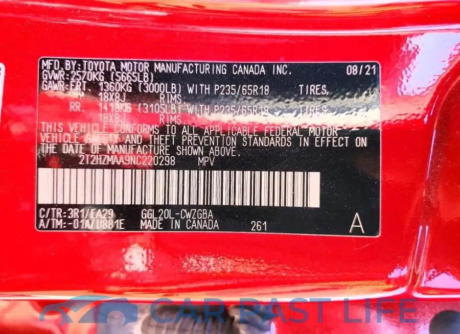 2T2HZMAA9NC220298# 14