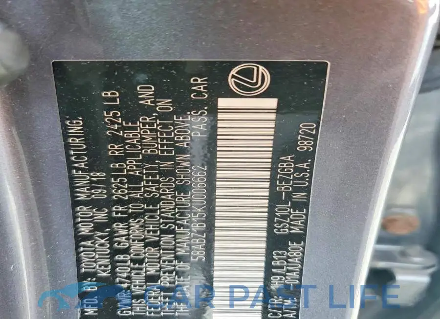 58ABZ1B15KU006662# 12