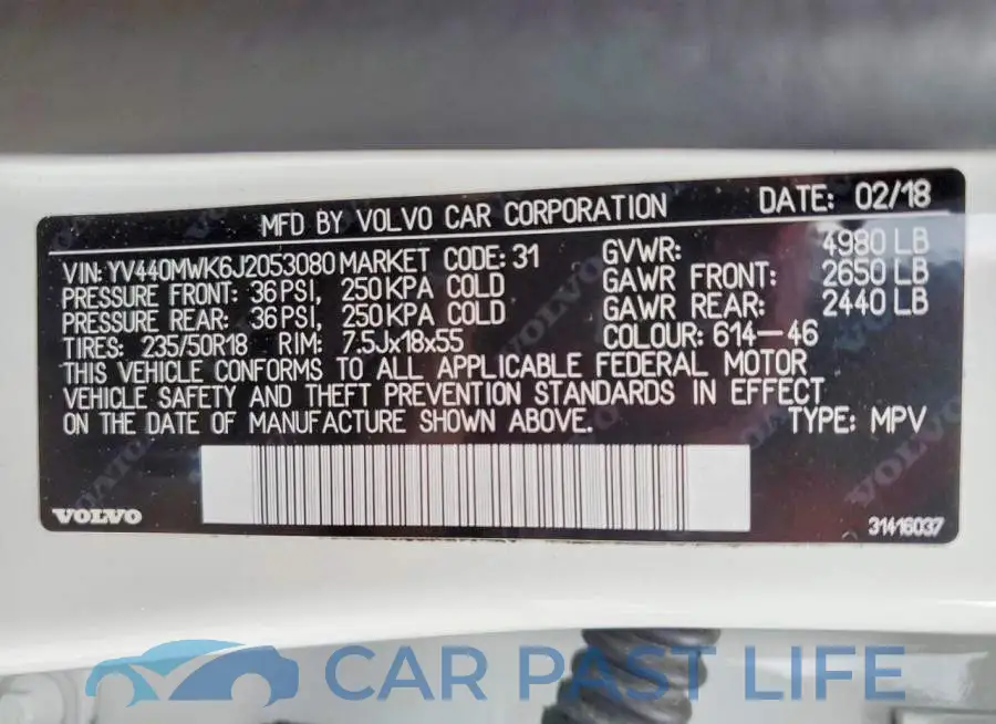 YV440MWK6J2053080# 14