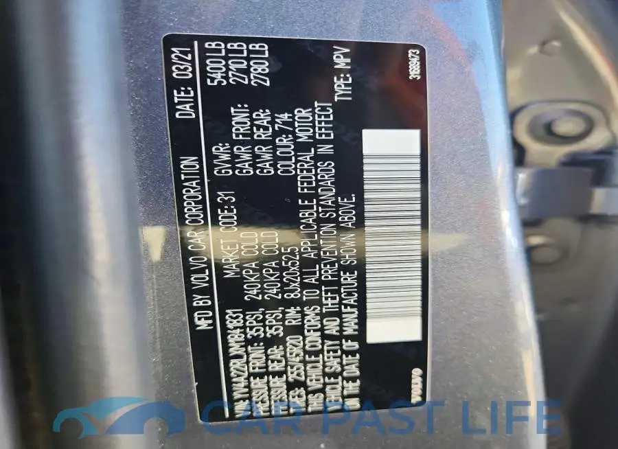 YV4A22RLXM1841831# 14