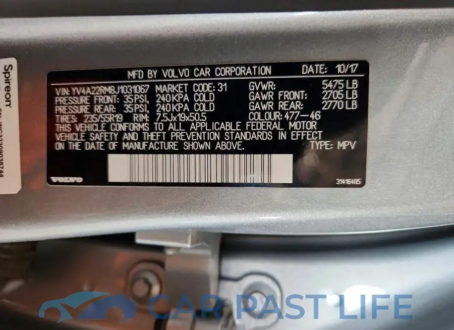 YV4A22RM8J1031067# 13