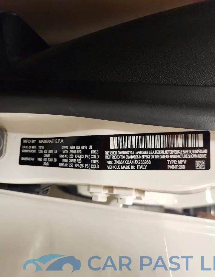 ZN661XUA4HX233268# 13