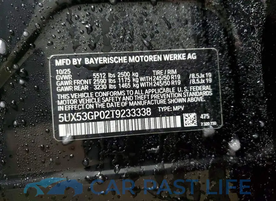5UX53GP02T9233338# 12