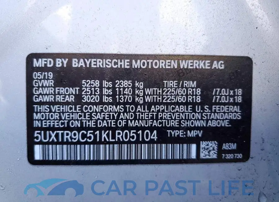 5UXTR9C51KLR05104# 13