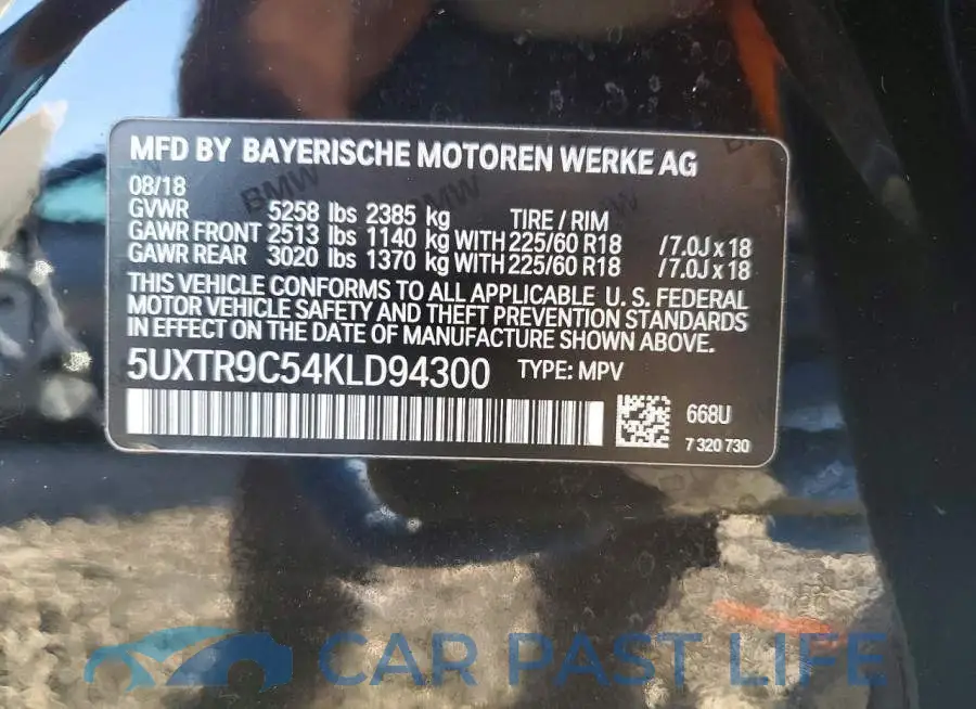 5UXTR9C54KLD94300# 14