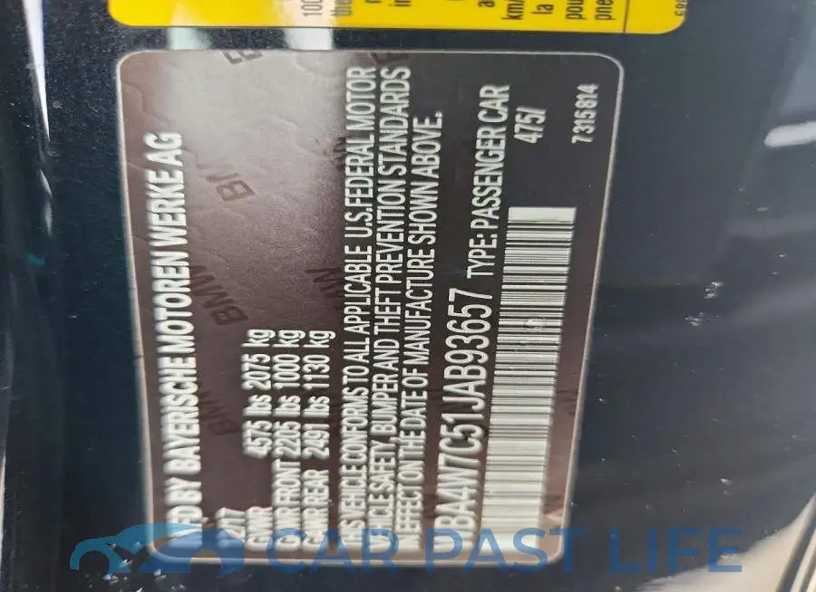 WBA4W7C51JAB93657# 13