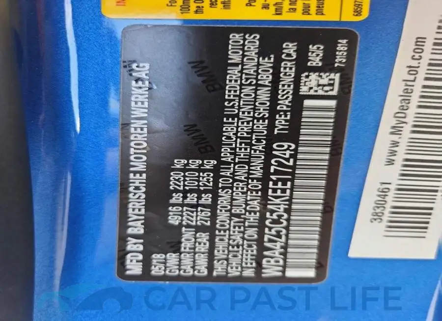WBA4Z5C54KEE17249# 12
