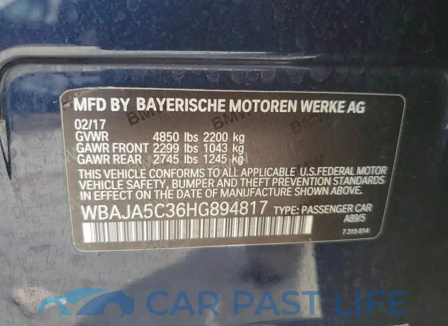 WBAJA5C36HG894817# 12