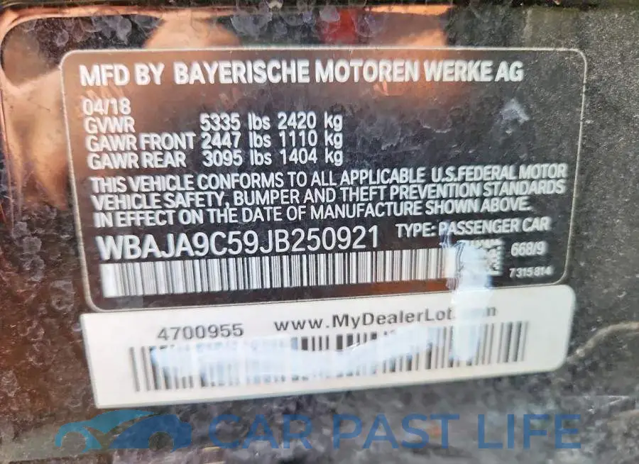 WBAJA9C59JB250921# 12