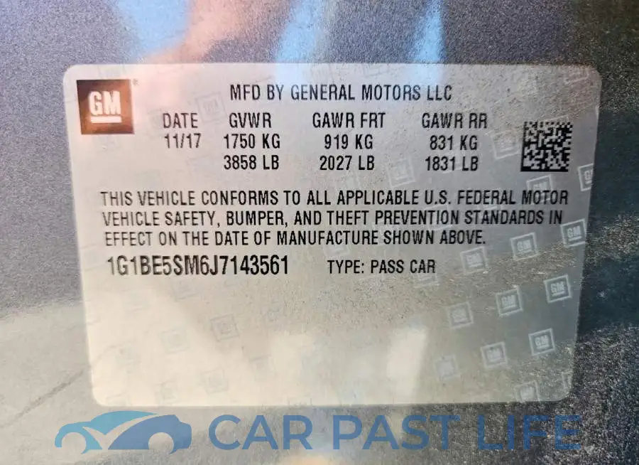 1G1BE5SM6J7143561# 12