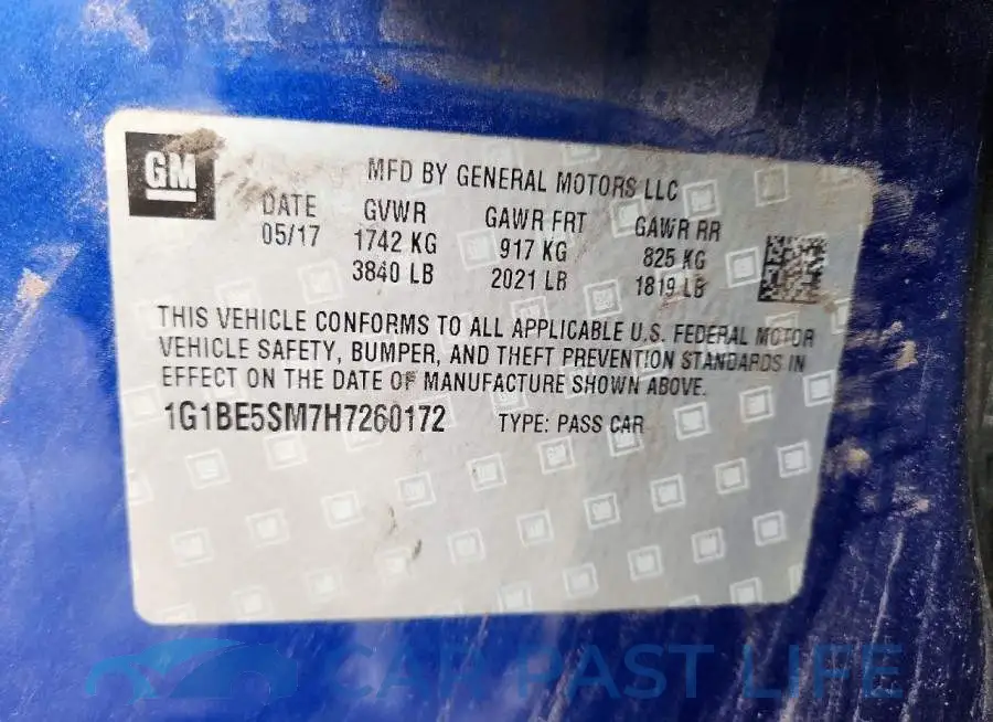 1G1BE5SM7H7260172# 12