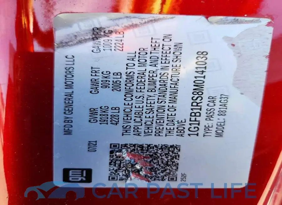 1G1FB1RS8M0141038# 12