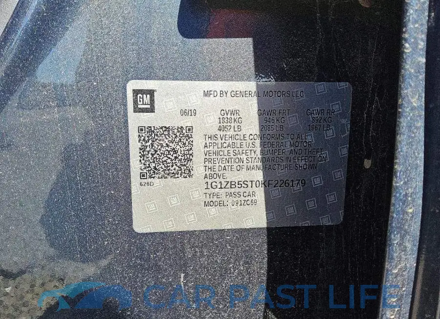 1G1ZB5ST0KF226179# 12