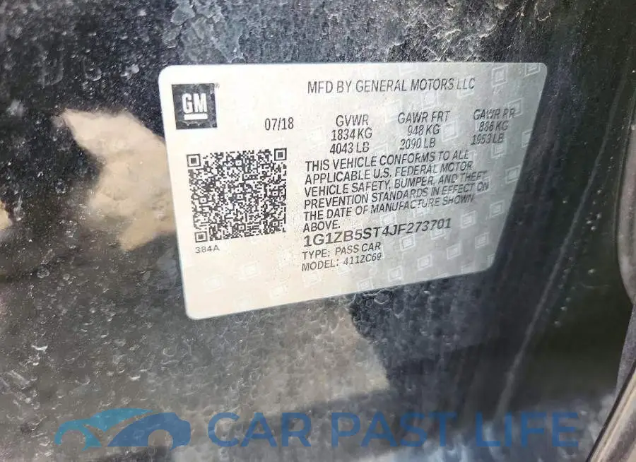 1G1ZB5ST4JF273701# 12