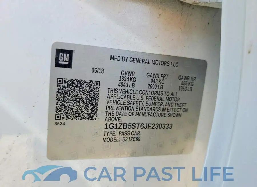 1G1ZB5ST6JF230333# 12