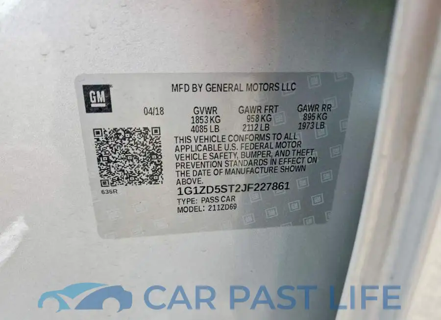 1G1ZD5ST2JF227861# 12