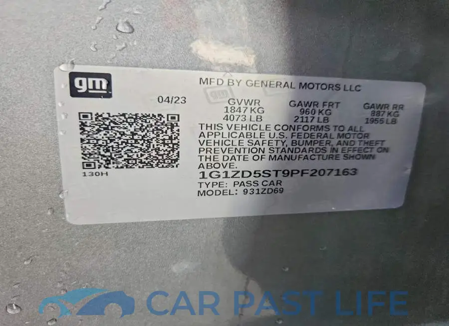 1G1ZD5ST9PF207163# 12