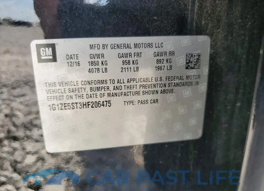1G1ZE5ST3HF206475# 12
