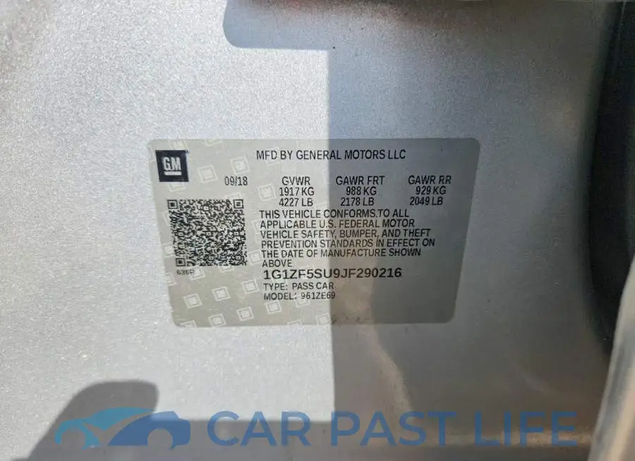 1G1ZF5SU9JF290216# 12