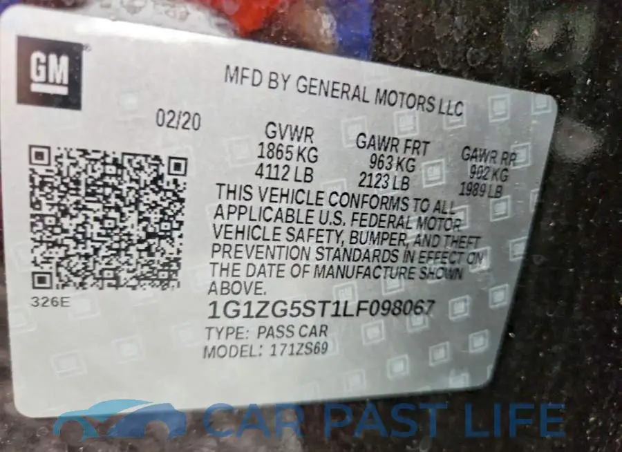 1G1ZG5ST1LF098067# 12