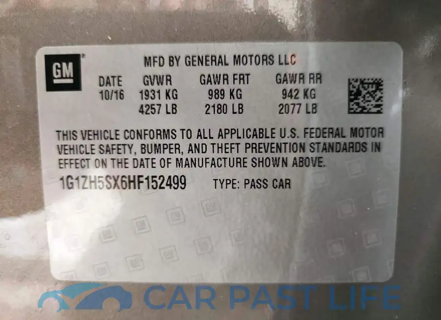 1G1ZH5SX6HF152499# 12