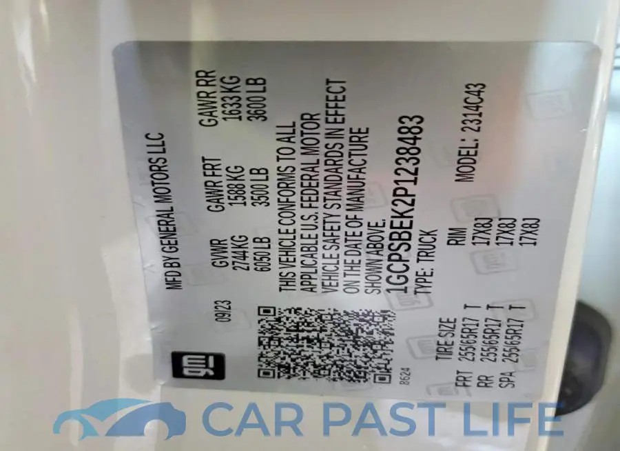 1GCPSBEK2P1238483# 12
