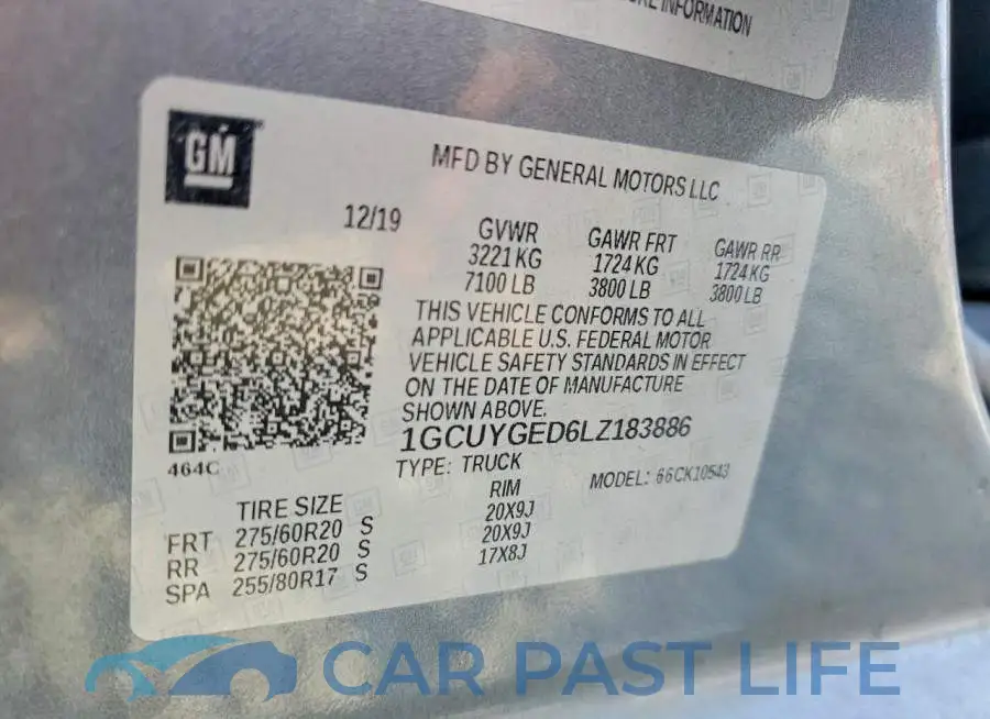 1GCUYGED6LZ183886# 12