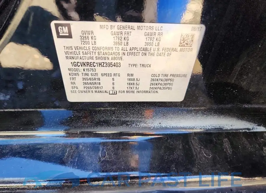 1GCVKREC1HZ395403# 12