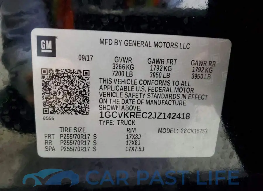 1GCVKREC2JZ142418# 13