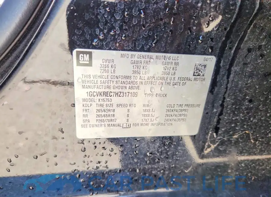 1GCVKREC7HZ317109# 13