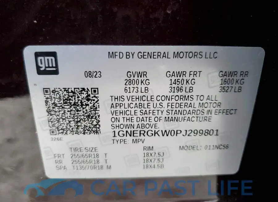 1GNERGKW0PJ299801# 14