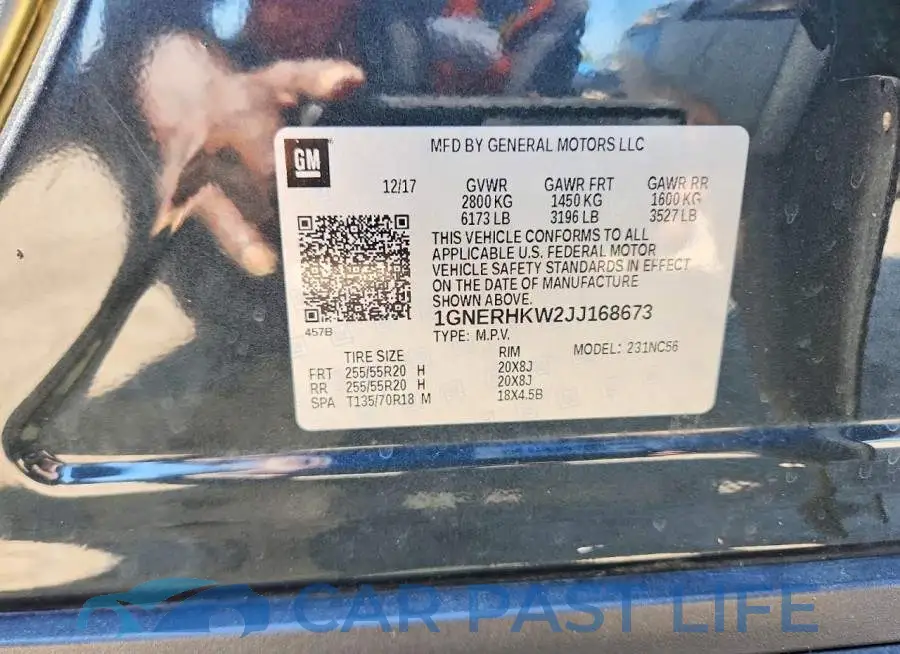 1GNERHKW2JJ168673# 14