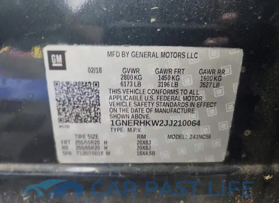 1GNERHKW2JJ210064# 13