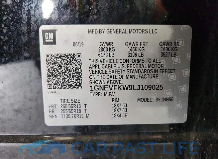 1GNEVFKW9LJ109025# 13