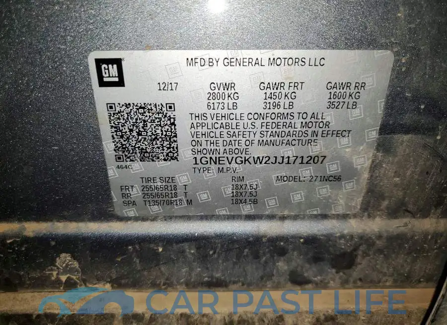 1GNEVGKW2JJ171207# 13