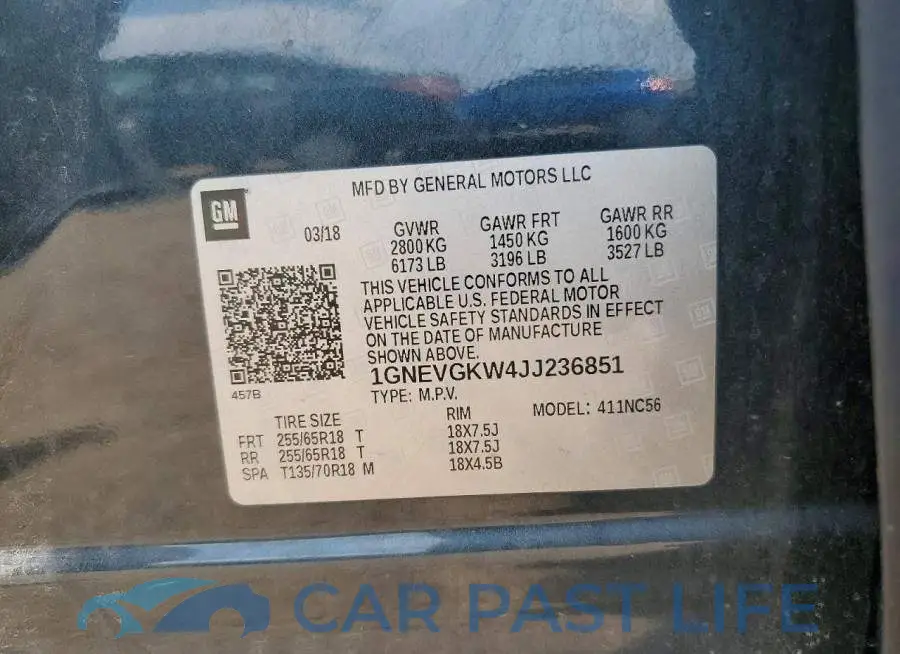 1GNEVGKW4JJ236851# 12