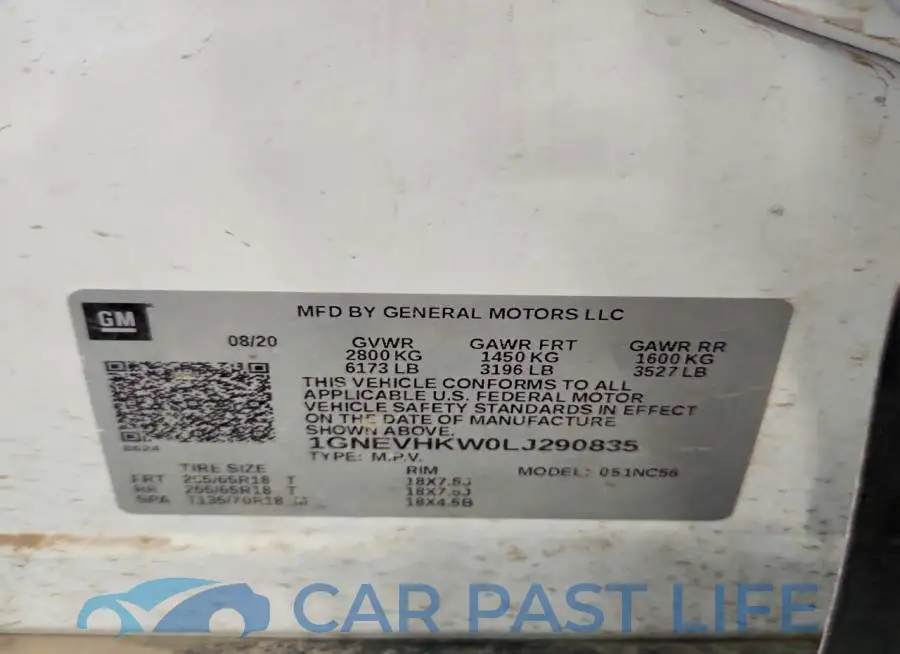 1GNEVHKW0LJ290835# 13