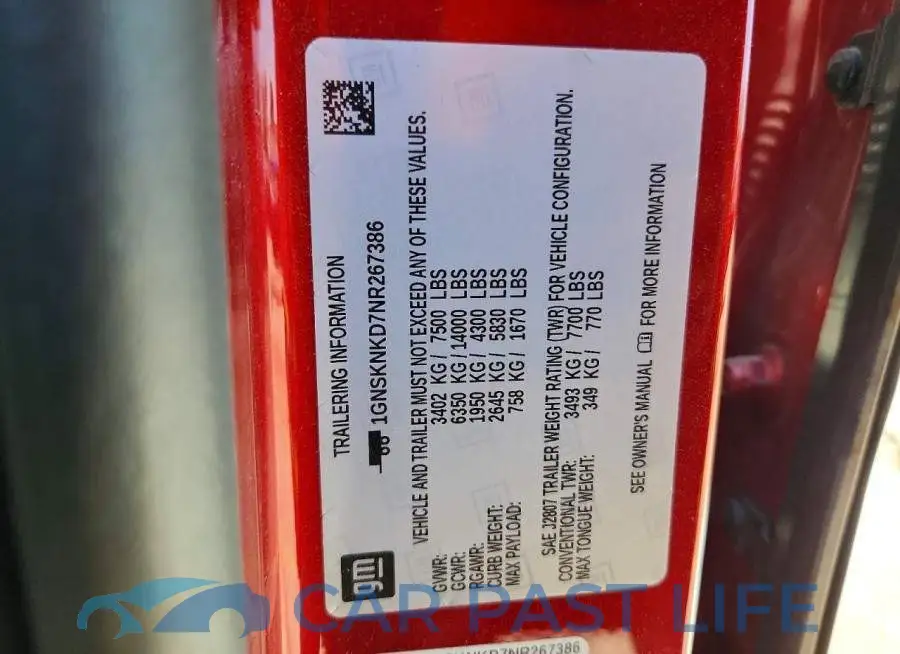 1GNSKNKD7NR267386# 12